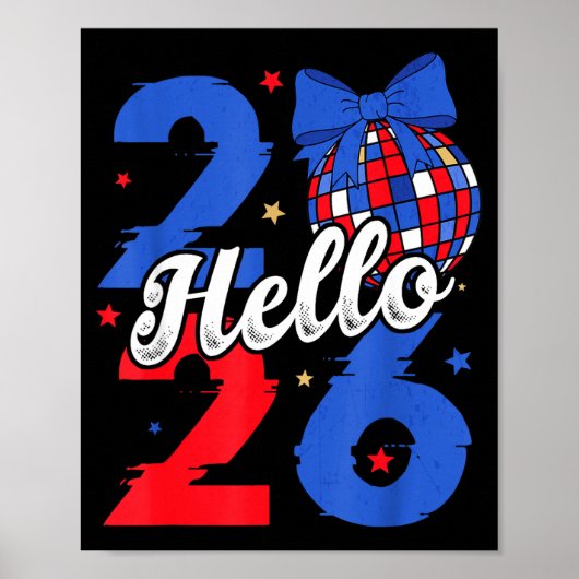 Hello 2026 Happy New Year 2026 New Year's Eve Part Poster (Vorne)