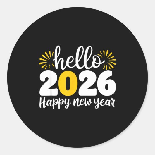 Hello 2026 Happy New Year 2026 New Year's Eve Part Runder Aufkleber (Vorderseite)