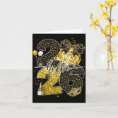 Hello 2026 Happy New Year Disco Ball Nye Countdown Karte (Gelbe Blume)