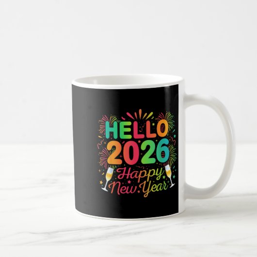 Hello 2026 Happy New Year Eve Party Countdown Fire Kaffeetasse (Rechts)