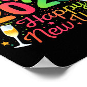 Hello 2026 Happy New Year Eve Party Countdown Fire Poster (Ecke)