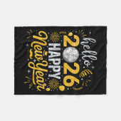 Hello 2026 Happy New Year Fireworks Balloons Famil Fleecedecke (Vorderseite (Horizontal))