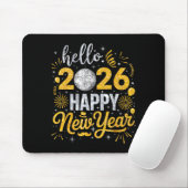 Hello 2026 Happy New Year Fireworks Balloons Famil Mousepad (Mit Mouse)