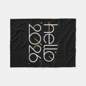 Hello 2026 Happy New Year Fireworks Celebration Fleecedecke (Vorderseite (Horizontal))