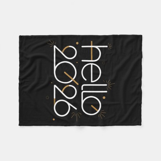 Hello 2026 Happy New Year Fireworks Celebration  Fleecedecke (Vorderseite (Horizontal))