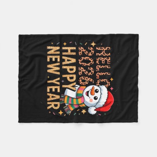 Hello 2026 Happy New Year Fleecedecke (Vorderseite (Horizontal))