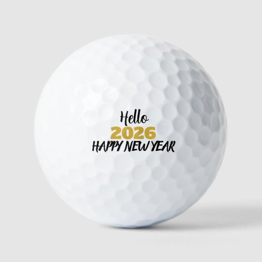 Hello 2026 Happy New Year Golfball (Vorderseite)