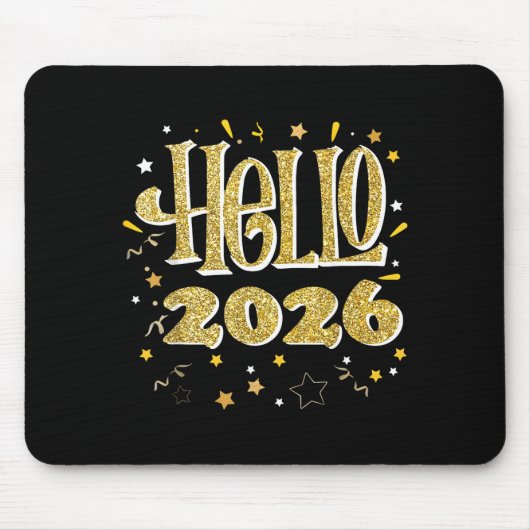 Hello 2026 Happy New Year Pajama Funny Family Matc Mousepad (Vorne)