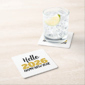 Hello 2026 Happy New Year Rechteckiger Pappuntersetzer (Vor Ort)