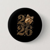 Hello 2026 Leopard Coquette Disco Ball Happy New Y Button (Vorderseite)
