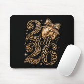 Hello 2026 Leopard Coquette Disco Ball Happy New Y Mousepad (Mit Mouse)