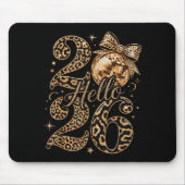 Hello 2026 Leopard Coquette Disco Ball Happy New Y Mousepad (Vorne)