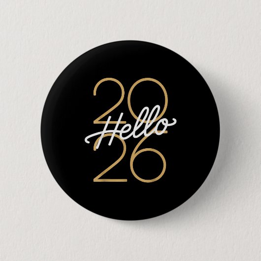 Hello 2026 New Year Celebration Eve Party Men Wome Button (Vorderseite)