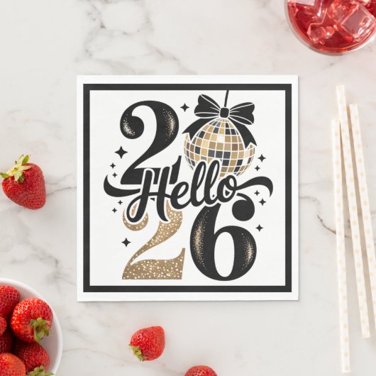 Hello 2026 New Year Serviette (Beispiel)