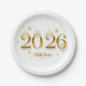 Hello 2026 Paper Plates Pappteller (Vorderseite)