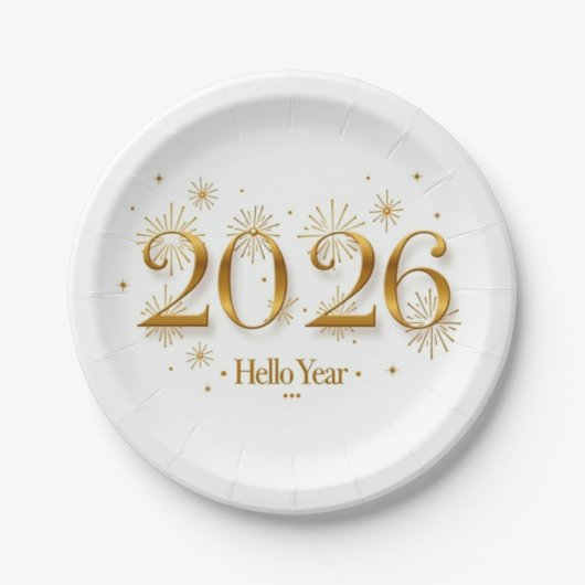Hello 2026 Paper Plates Pappteller (Vorderseite)