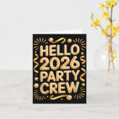 Hello 2026 Party Crew New Years Eve Celebration  Karte (Gelbe Blume)
