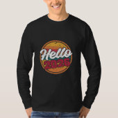 Hello 2026 Retro Sunset T-Shirt (Vorderseite)