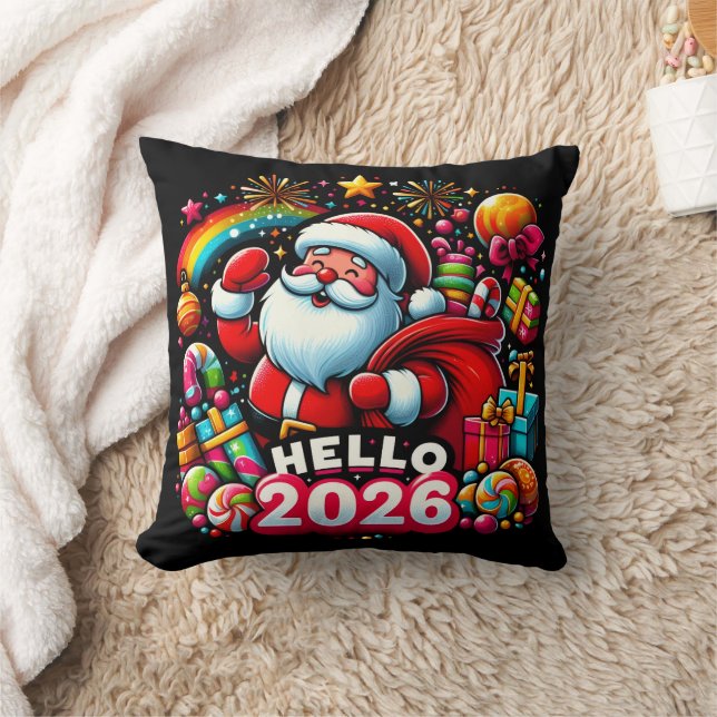 Hello 2026 Santa Claus Christmas Custom New Year  Kissen (Decke)