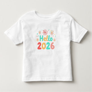 Hello 2026 Toddler Girl T-Shirt | Cute New Year