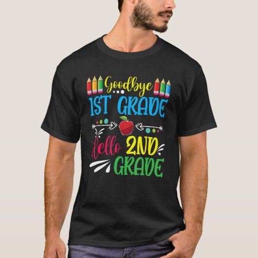 Hello 2nd Grade Teacher Student Back To School Gra T-Shirt (Vorderseite)