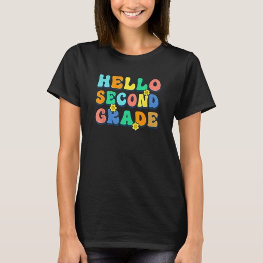 Hello 2nd Second Grade Teacher Kids Back To School T-Shirt (Vorderseite)