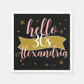 Hello 30 Birthday Personalized Design Serviette (Vorderseite)