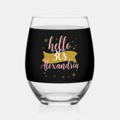 Hello 30 Birthday Personalized Design Weinglas Ohne Stiel (Vorderseite)