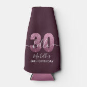 Hello 30! Fun 30th birthday Pink glitter Flaschenkühler (Vorderseite)
