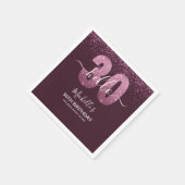 Hello 30! modern 30th birthday with Pink glitter Serviette (Ecke)