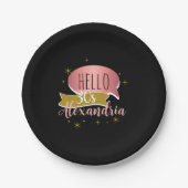 hello 30 Stylish Personalized 30th birthday Pappteller (Vorderseite)