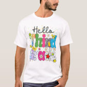 Hello 3Rd Grade Coquette Teacher Student Back To  T-Shirt (Vorderseite)