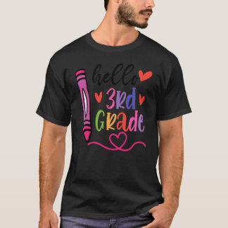 Hello 3rd Grade First Day Of School Back To School T-Shirt