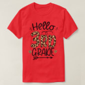 Hello 3rd Grade Leopard Teacher Students Back To S T-Shirt (Design vorne)