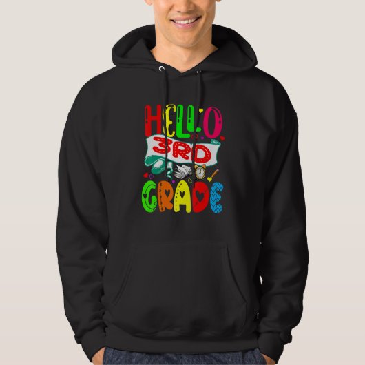 Hello 3rd Grade Niedlich School Things Matching St Hoodie (Vorderseite)