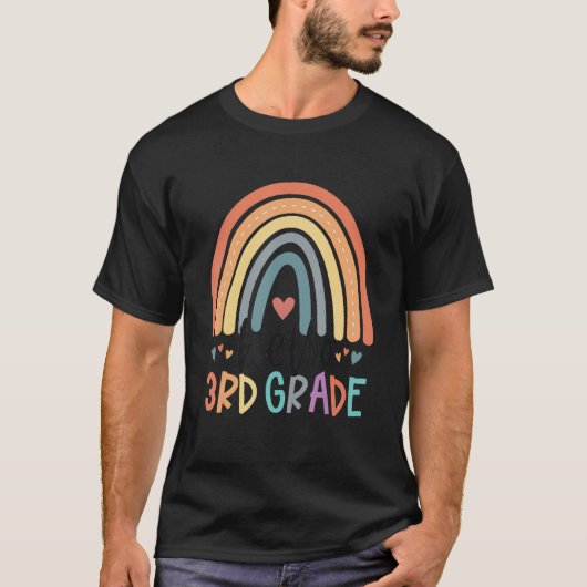 Hello 3rd Grade Rainbow Back To School Teacher T-Shirt (Vorderseite)