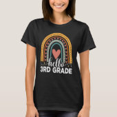 Hello 3rd Grade Rainbow Teachers Kids Back to Scho T-Shirt (Vorderseite)