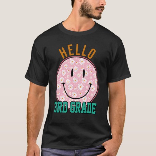 Hello 3rd Grade Rainbow Teachers Kids Back to Scho T-Shirt (Vorderseite)