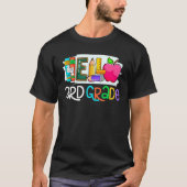 Hello 3rd grade Retro teacher team Third grade squ T-Shirt (Vorderseite)