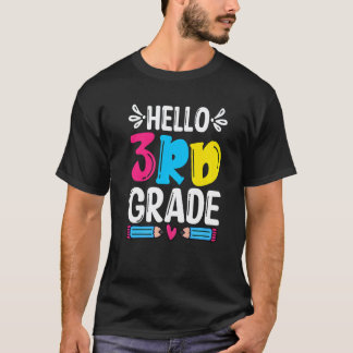 Hello 3rd Grade Rocks Back To School Teacher Kids T-Shirt