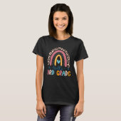 Hello 3rd Grade Teacher Leopard Rainbow Back To Sc T-Shirt (Vorne ganz)