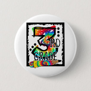 Hello 3rd Grade Third Grade Teacher Tie Dye Back T Button