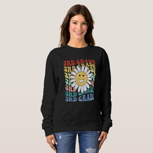Hello 3rd Third Grade Teacher Back To School Retro Sweatshirt (Vorne ganz)