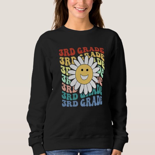 Hello 3rd Third Grade Teacher Back To School Retro Sweatshirt (Vorderseite)