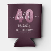 Hello 40! Fun 40th birthday with Pink glitter Dosenkühler (Vorderseite)