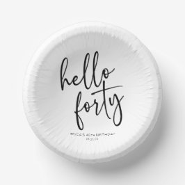 Hello 40 Minimalistisches 40. Geburtstags-Party Pappteller