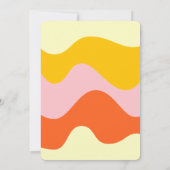 Hello 40 Retro Wave Groovy Flower Birthday Einladung (Rückseite)