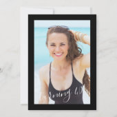 Hello 40 years modern birthday with photo einladung (Rückseite)