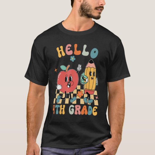 Hello 4th Grade Back To School Teacher Students Ki T-Shirt (Vorderseite)