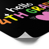 Hello 4th Grade Teacher Poster (Ecke)